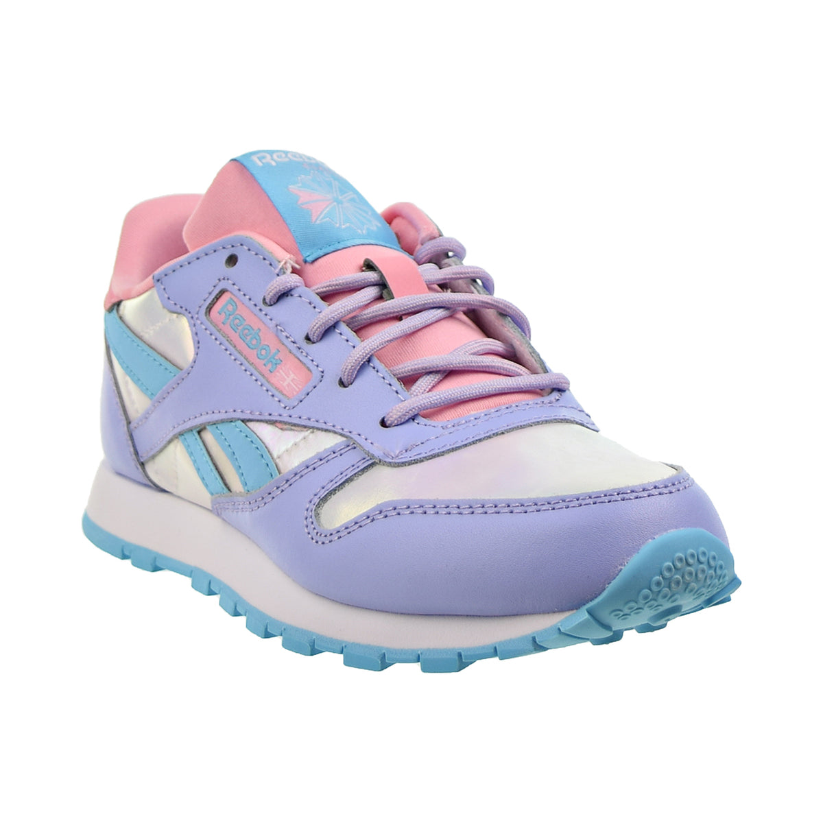 Reebok Classic Leather Little Kids' Shoes Lilac Glow-Digital Blue-Pink Glow
