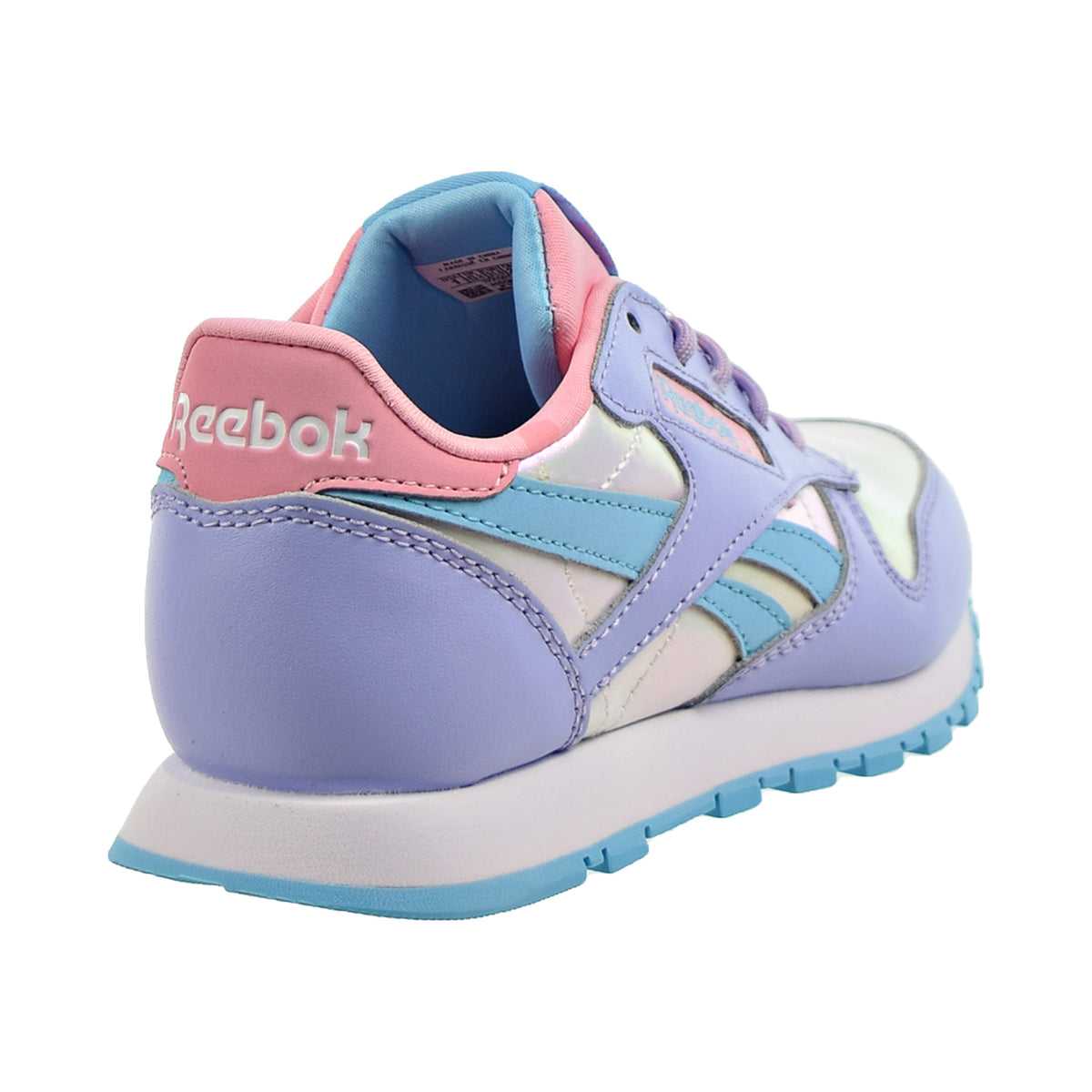 Reebok Classic Leather Little Kids' Shoes Lilac Glow-Digital Blue-Pink Glow