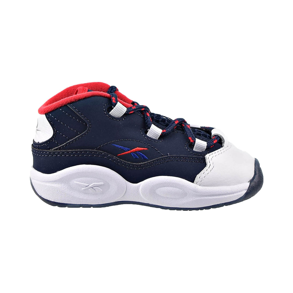 Reebok Question Mid Toddler's Shoes White-Navy-Red