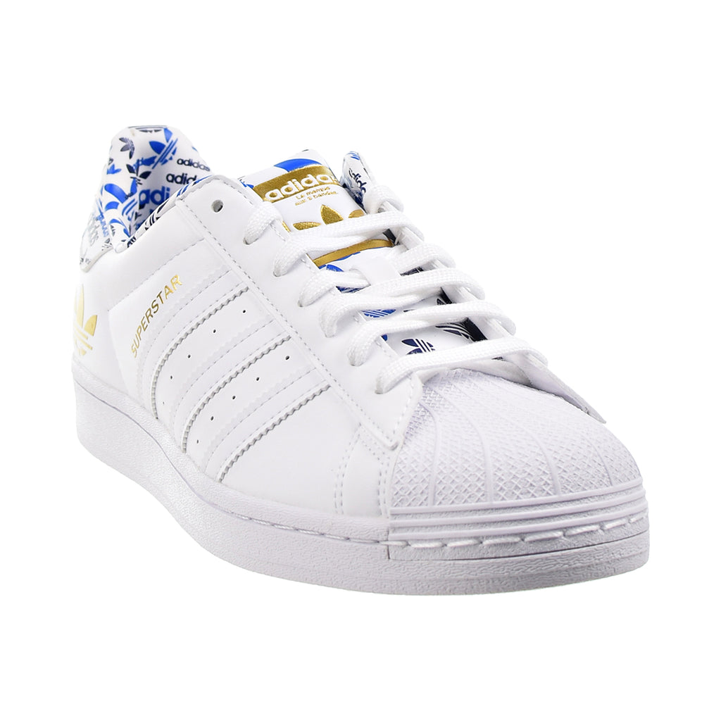Adidas Superstar Men\'s Shoes Cloud White-Gold Metallic-Blue
