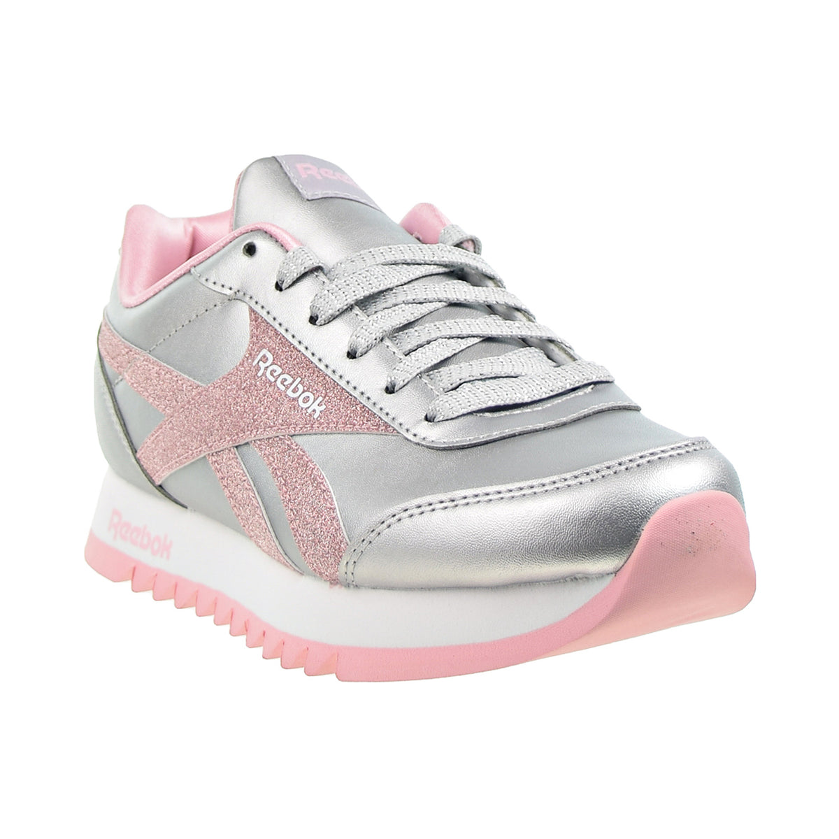 Reebok Royal Classic Jogger 2 Platform Kids' Shoes Silver Metallic-Pink Glow