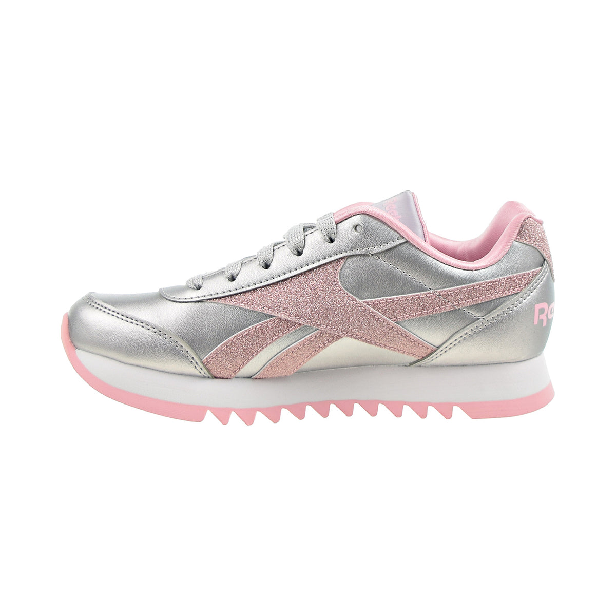 Reebok Royal Classic Jogger 2 Platform Kids' Shoes Silver Metallic-Pink Glow