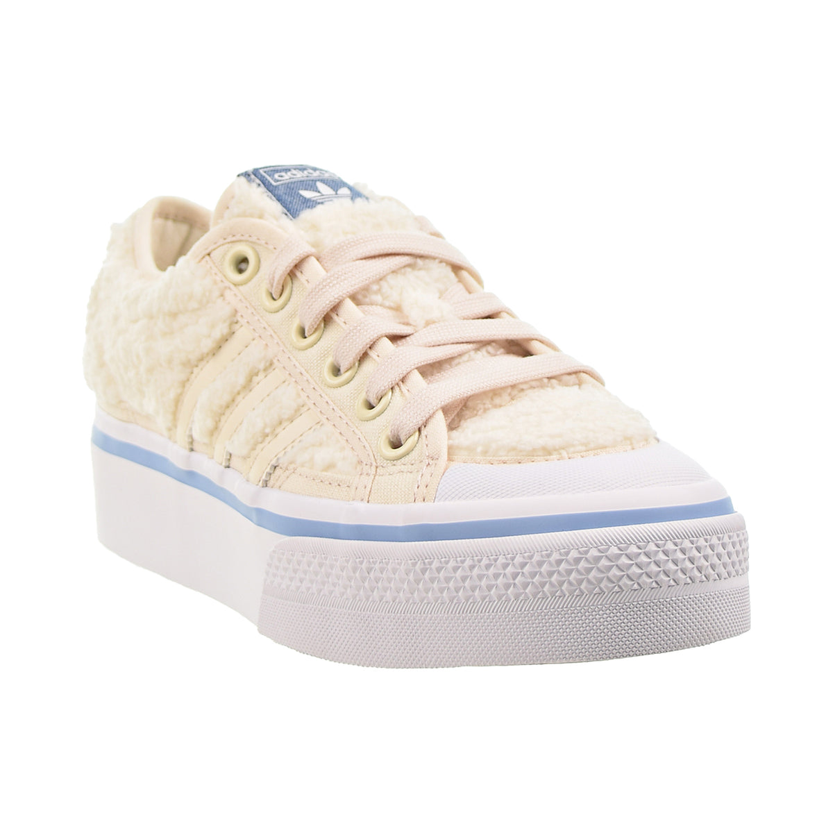 Adidas Nizza Platform Sherpa Women's Shoes Wonder White-Cloud White-Ambient Sky