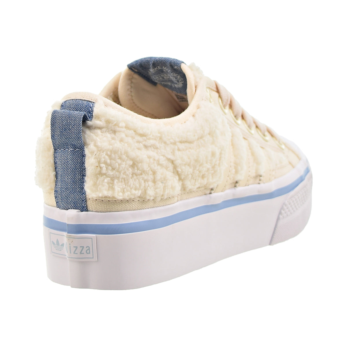Adidas Nizza Platform Sherpa Women's Shoes Wonder White-Cloud White-Ambient Sky
