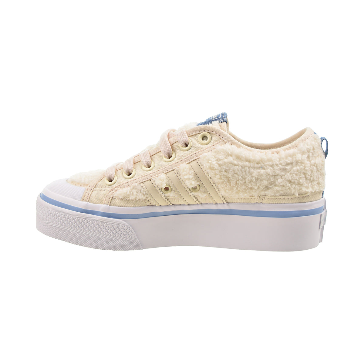 Adidas Nizza Platform Sherpa Women's Shoes Wonder White-Cloud White-Ambient Sky