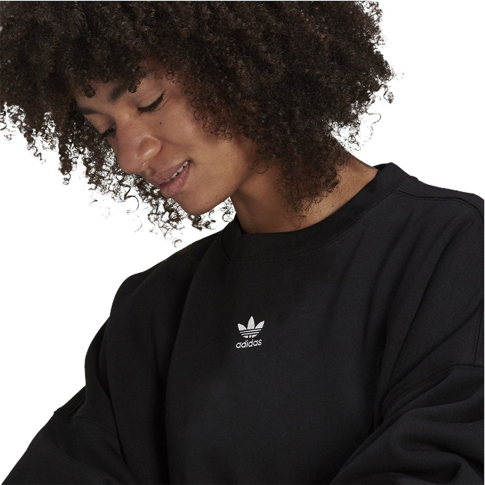 Women\'s Sweatshirt Fleece Black Adicolor Adidas Essentials