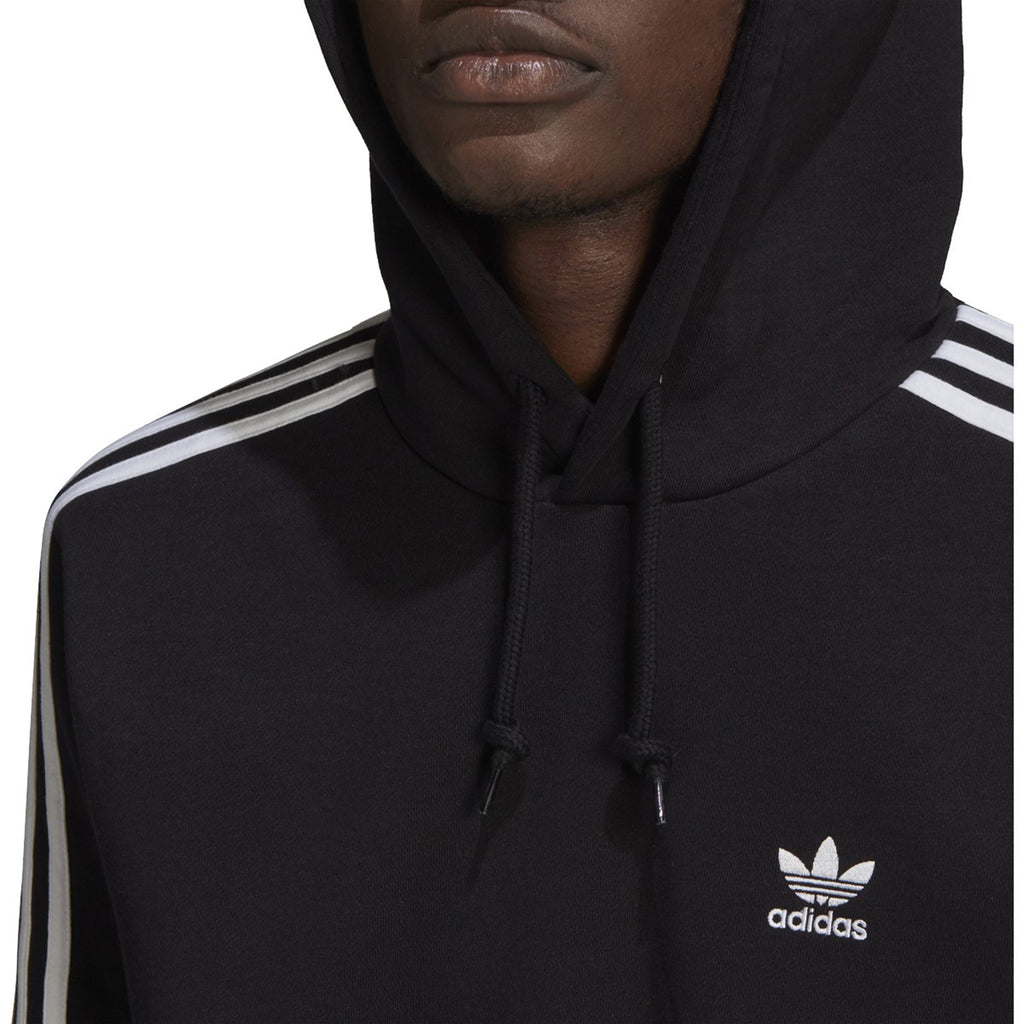 adidas 3 stripe hoodie black