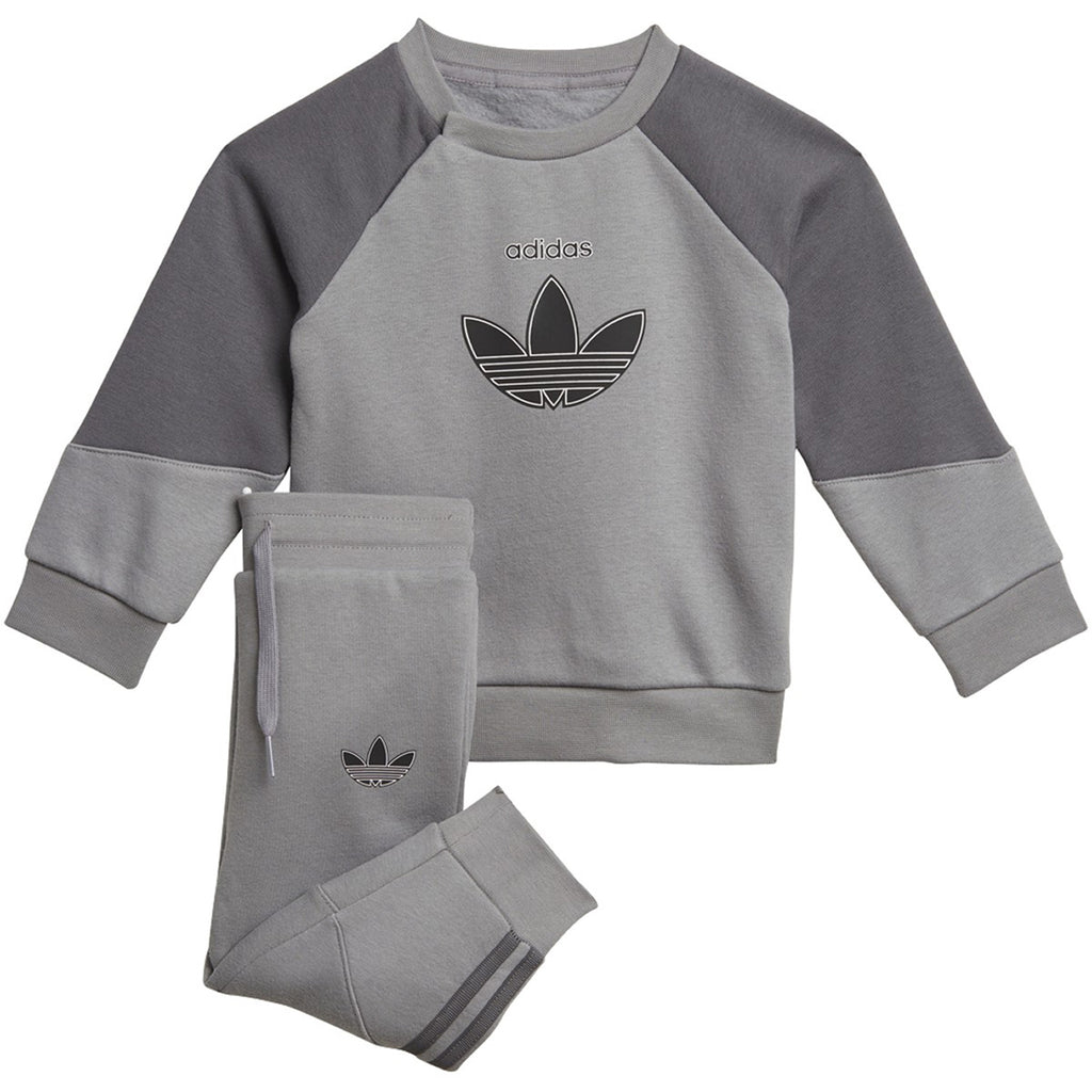 Adidas SPRT Collection Toddlers/Little Kids' Crew Set Grey