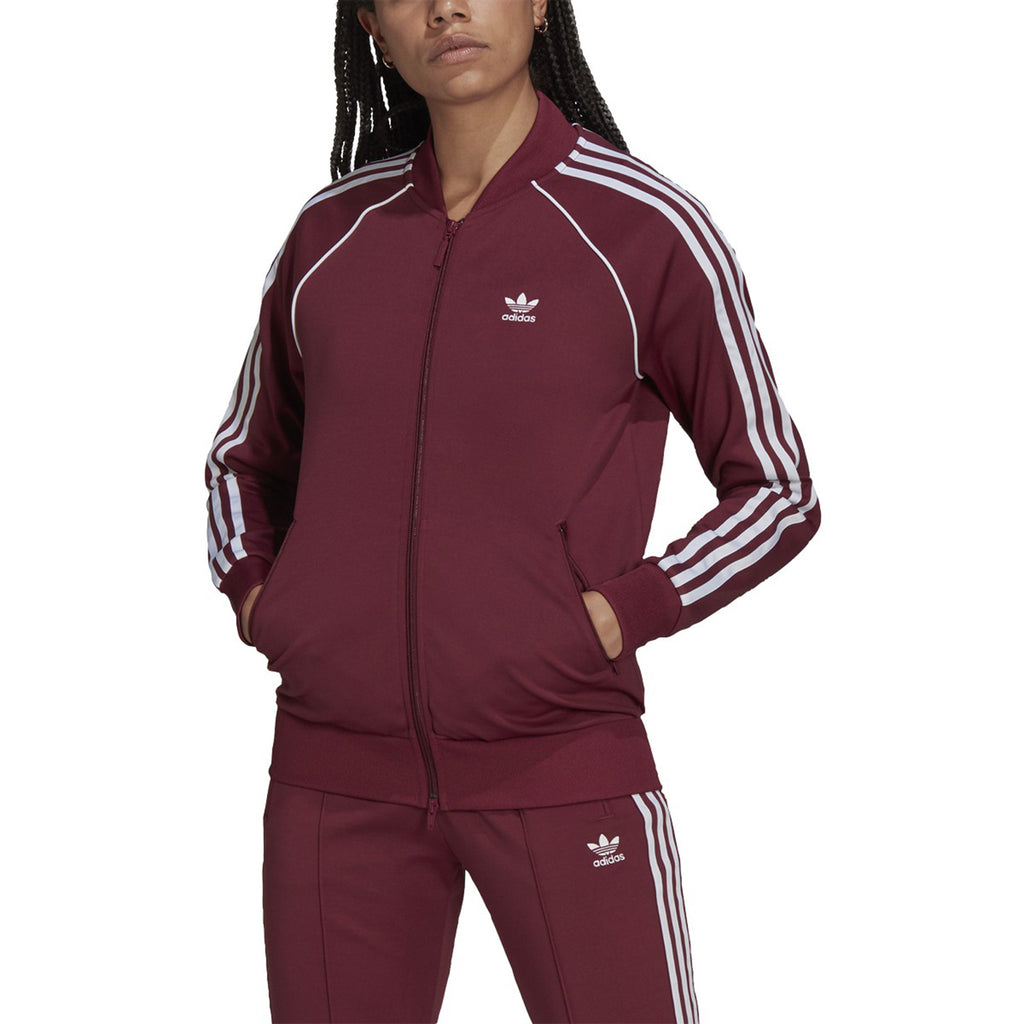 Adidas Primeblue SST Women's Track Jacket Burgundy