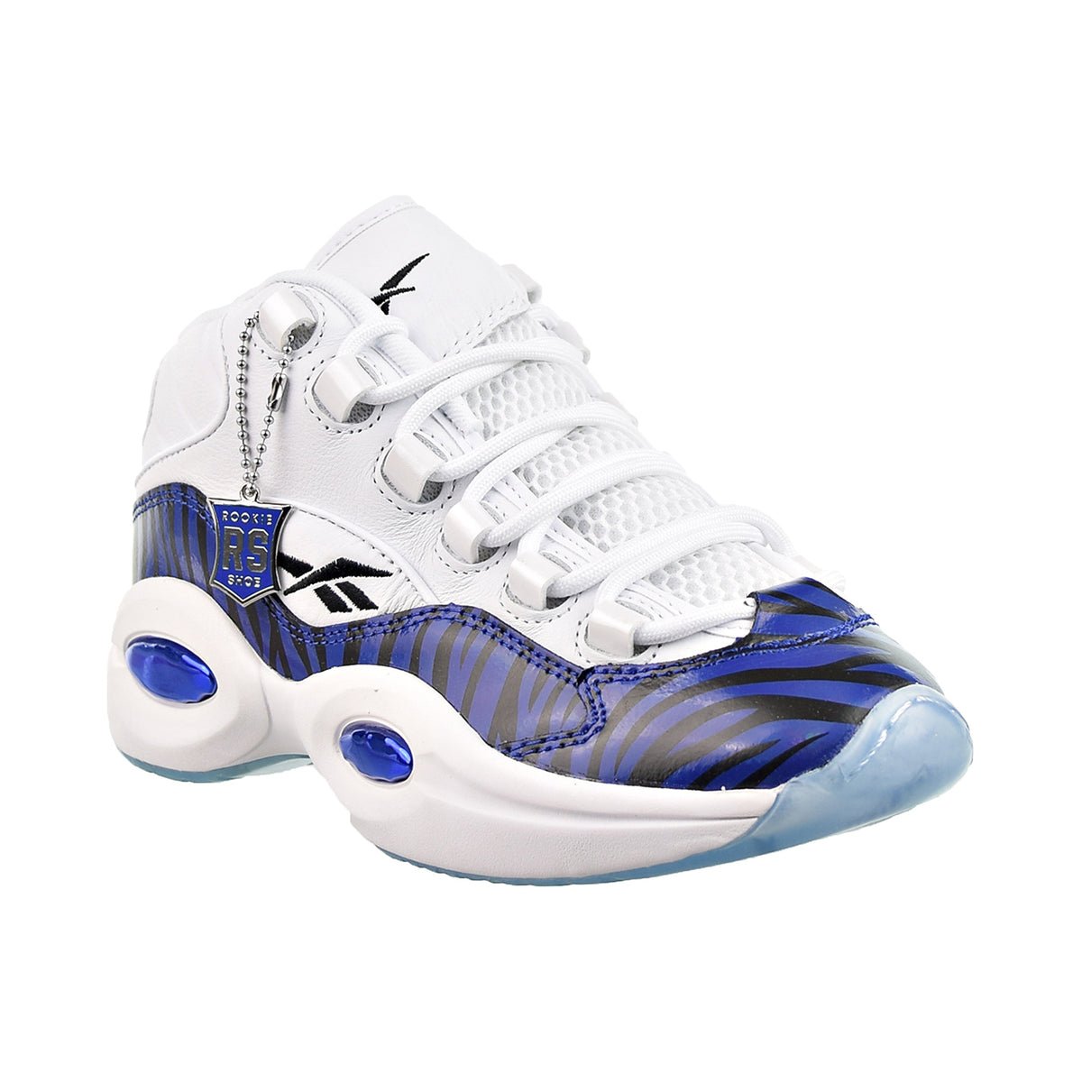 Reebok X Panini Question Mid Tiger Prizm Big Kids' Shoes White-Classic Cobalt