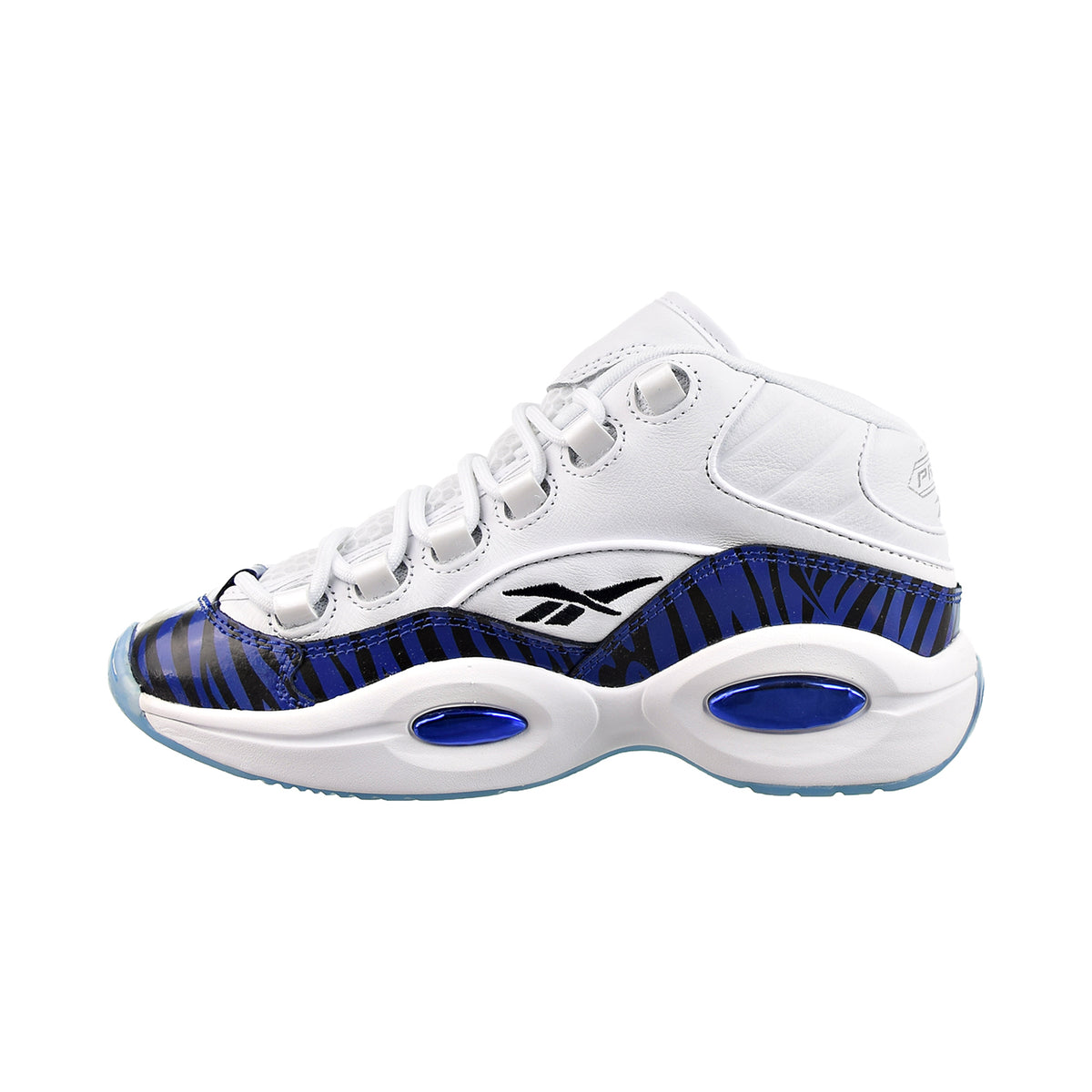 Reebok X Panini Question Mid Tiger Prizm Big Kids' Shoes White-Classic Cobalt