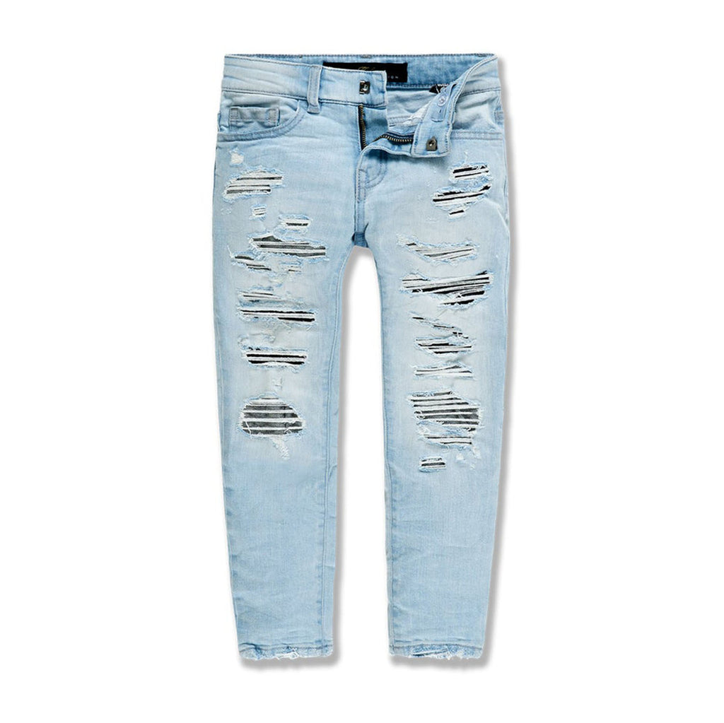 Men's Savar Ice Blue Tinted Slim Denim Jeans Pant