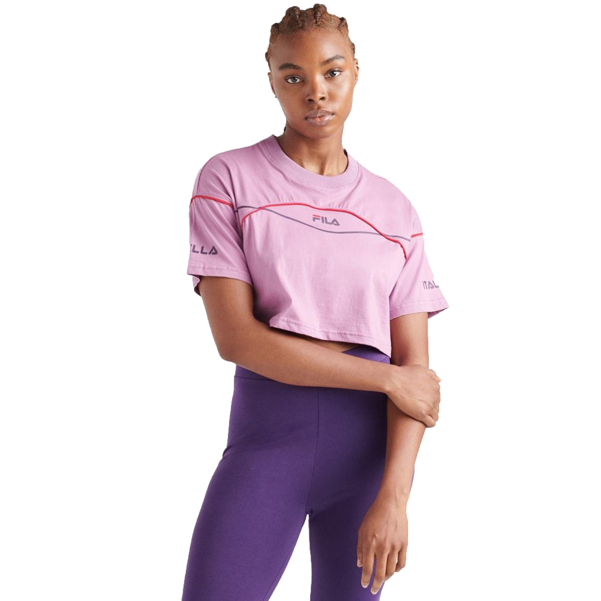 Fila Kana Women's Crop T-Shirt Valrn-Cjwl-Red