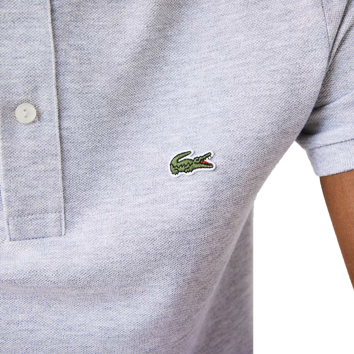 Lacoste Men's Slim Fit Petit Piqué Polo T-shirt Grey Chine