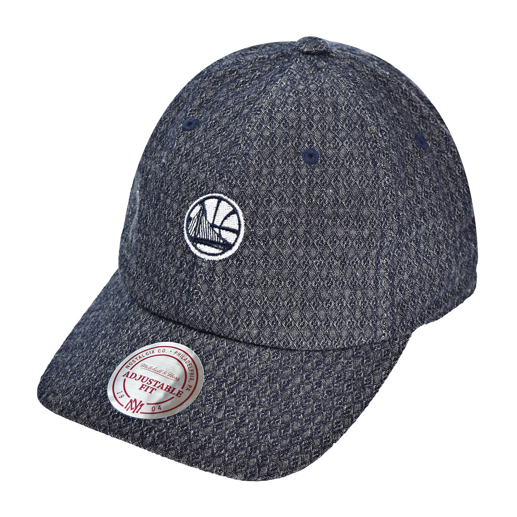 Mitchell & Ness Golden State Warriors Denim Slouch Men's Strapback Hat Cap Grey