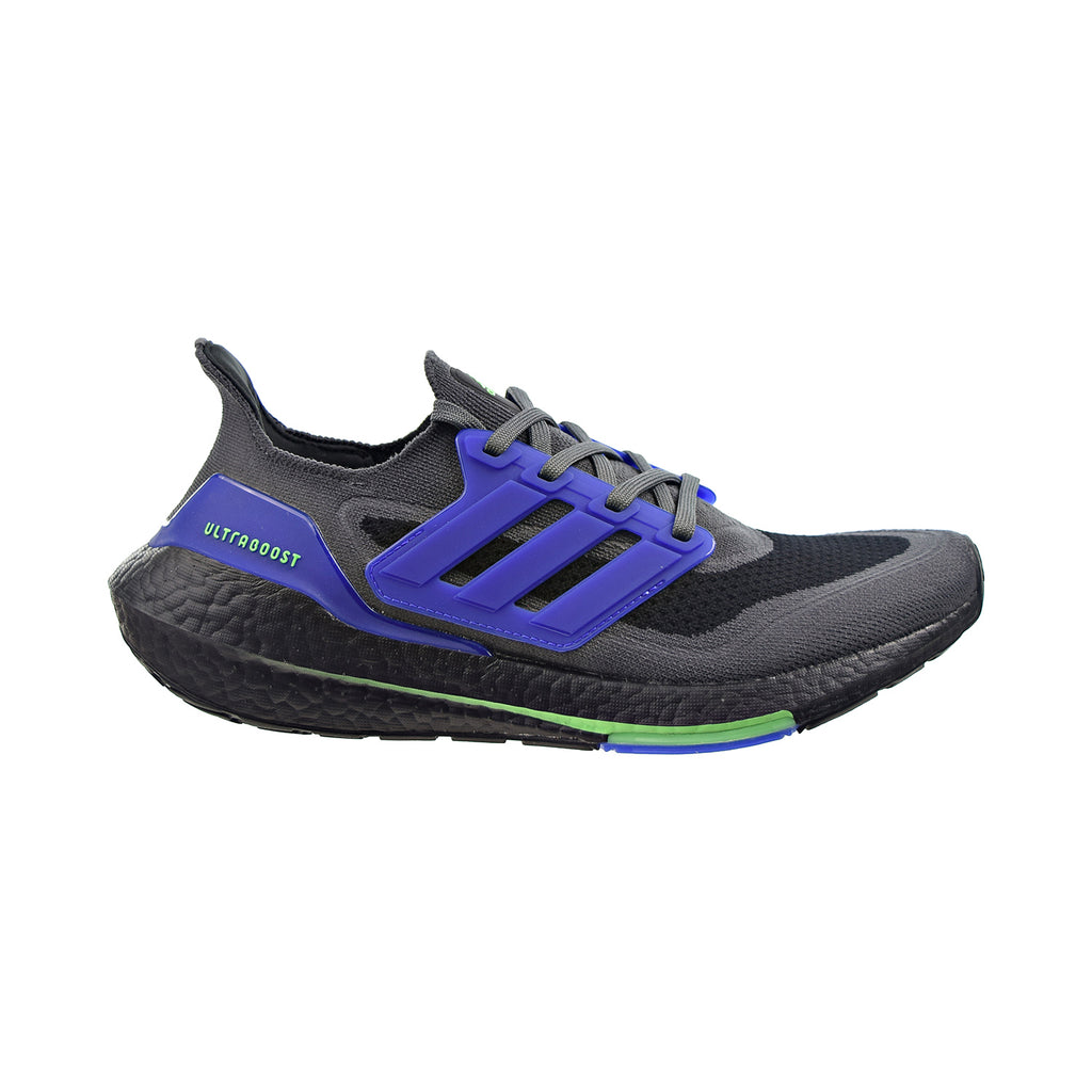 Adidas Ultraboost 21 Men's Shoes Grey Five-Core Black-Screaming Green