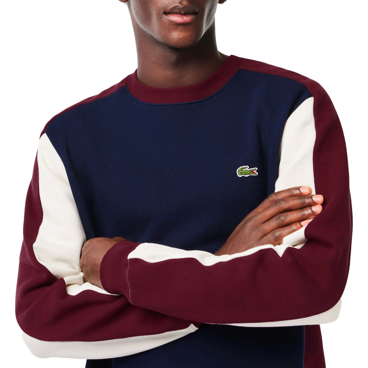 Lacoste Color Block Men's Sweatshirt Navy-Zinfandel-Floral