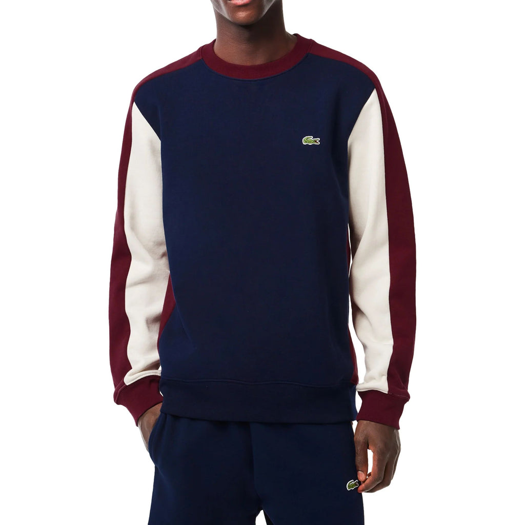 Lacoste Color Block Men's Sweatshirt Navy-Zinfandel-Floral