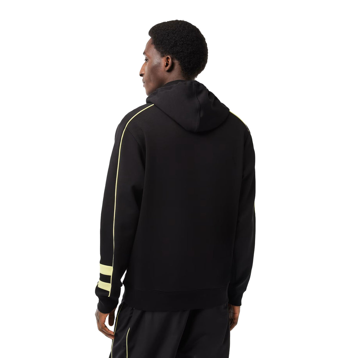 Lacoste Logo Men's Hoodie Jet Black-Flash Yellow