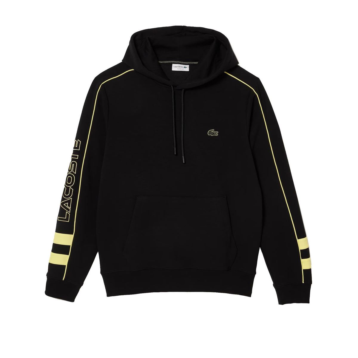 Lacoste Logo Men's Hoodie Jet Black-Flash Yellow