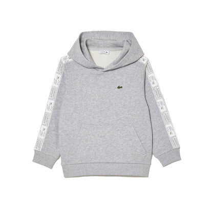 Lacoste Fleece Cotton Kids' Hoodie Grey Chine 