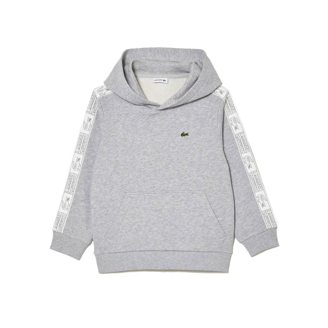 Lacoste Fleece Cotton Kids' Hoodie Grey Chine 