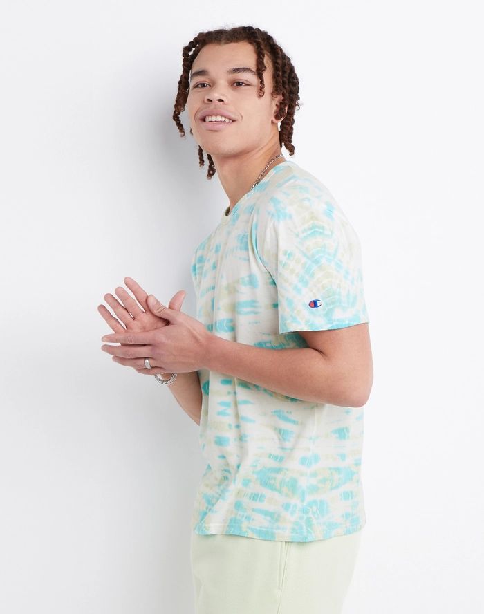 Champion Men's Lightweight Tee Wave Dye Portal Teal