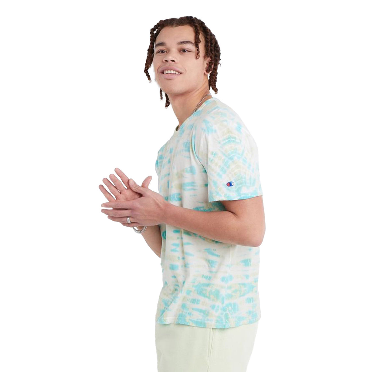 Champion Men's Lightweight Tee Wave Dye Portal Teal