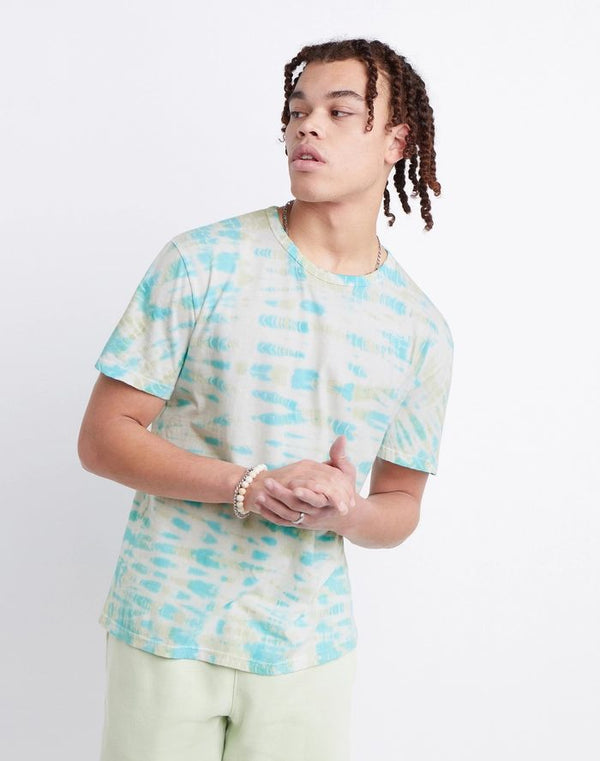 Champion Men's Lightweight Tee Wave Dye Portal Teal