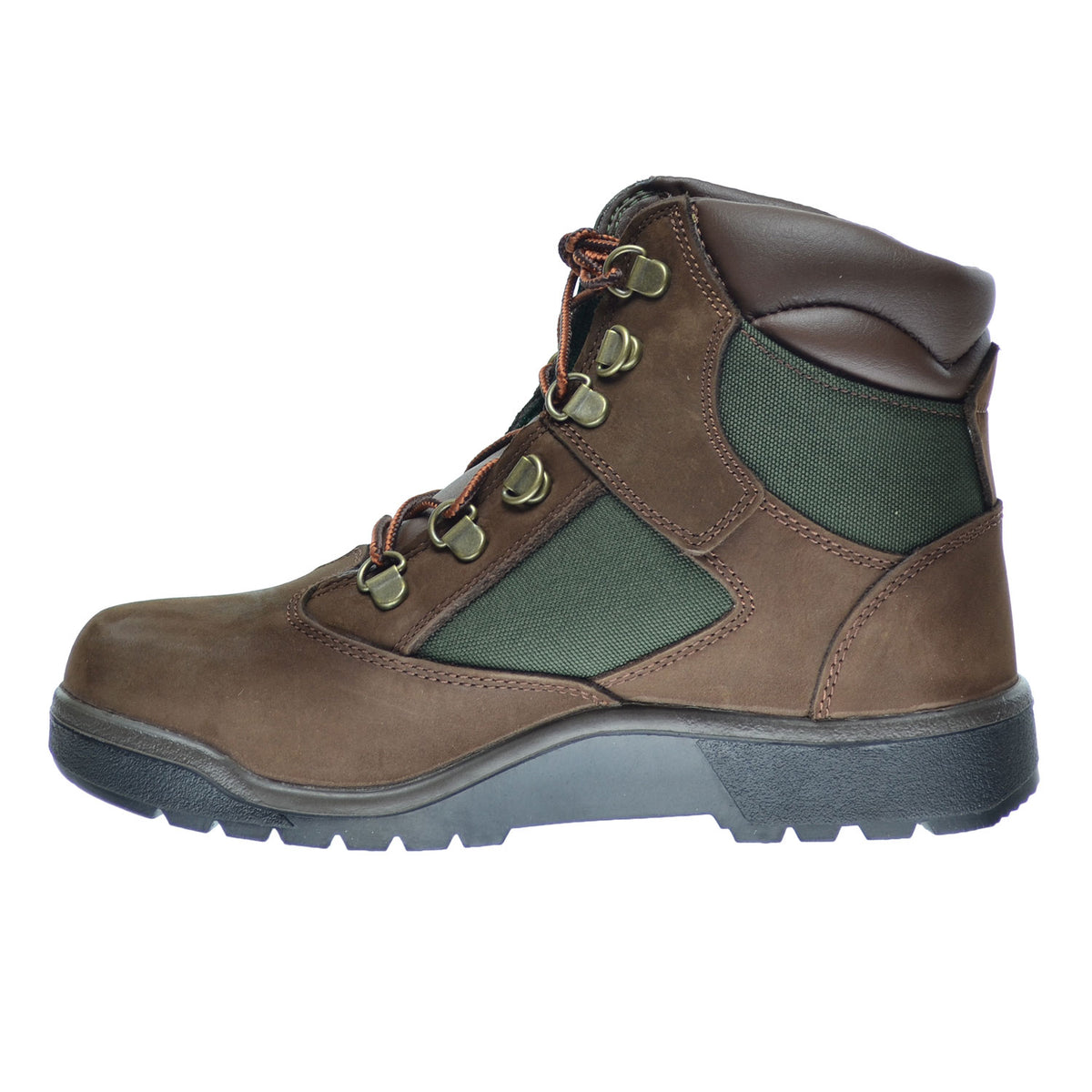Timberland 6 Inch Big Kid's Field Boots Brown Nubuck/Green