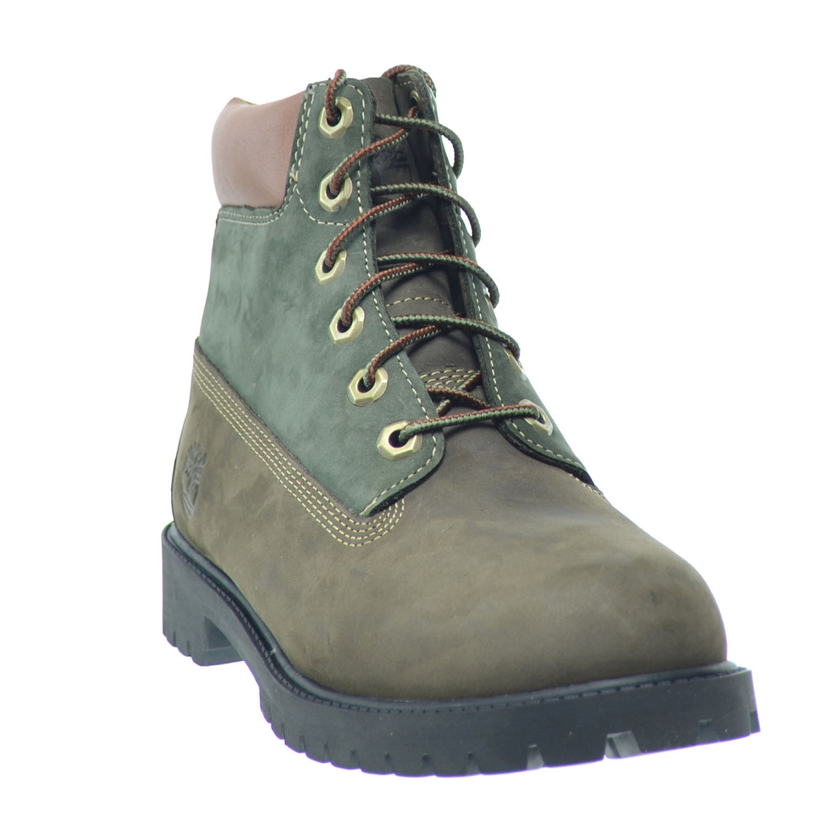 Timberland 6 Inch Premium Big Kids Waterproof Boots Brown/Green