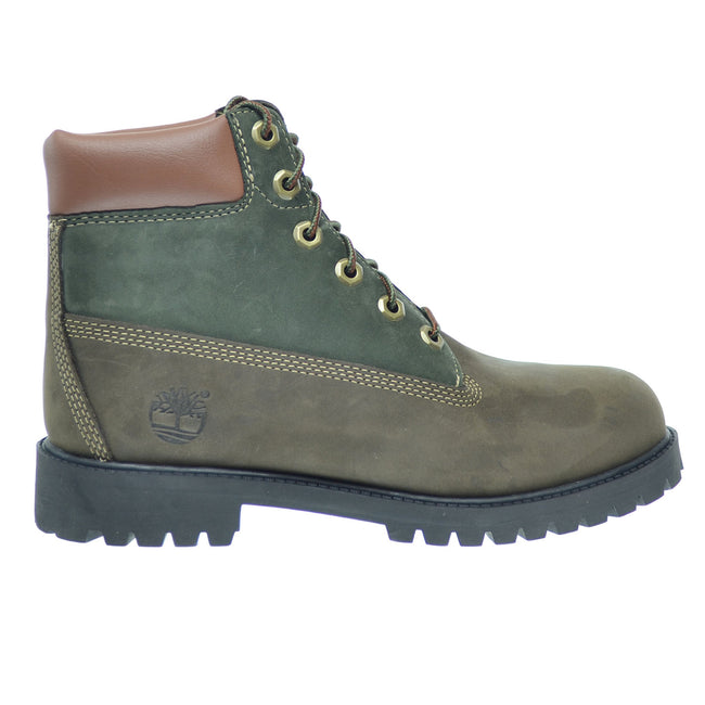 Timberland 6 Inch Premium Big Kids Waterproof Boots Brown/Green