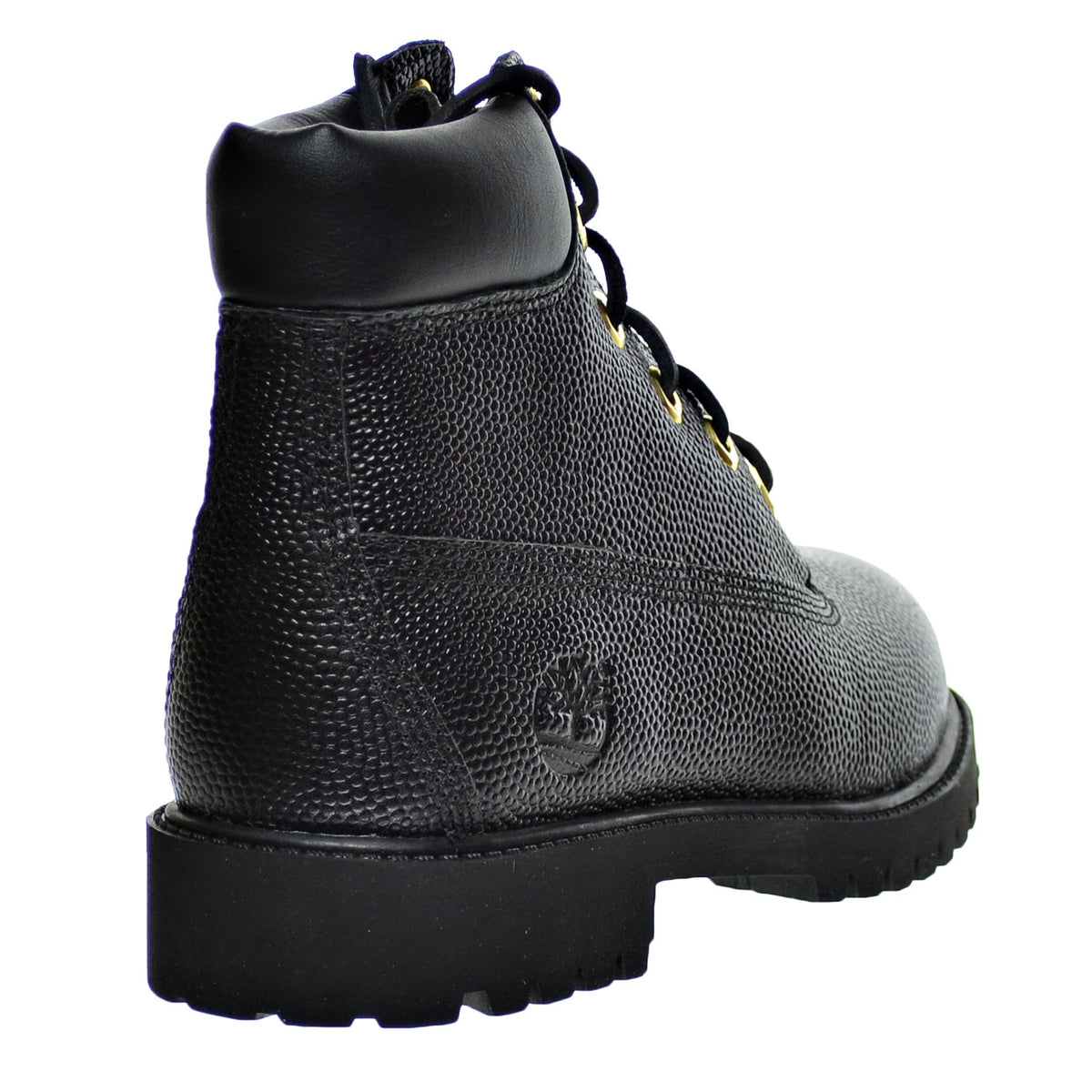 Timberland 6 Inch Prem Waterproof BigKid's Boots Football Leather Black Textured
