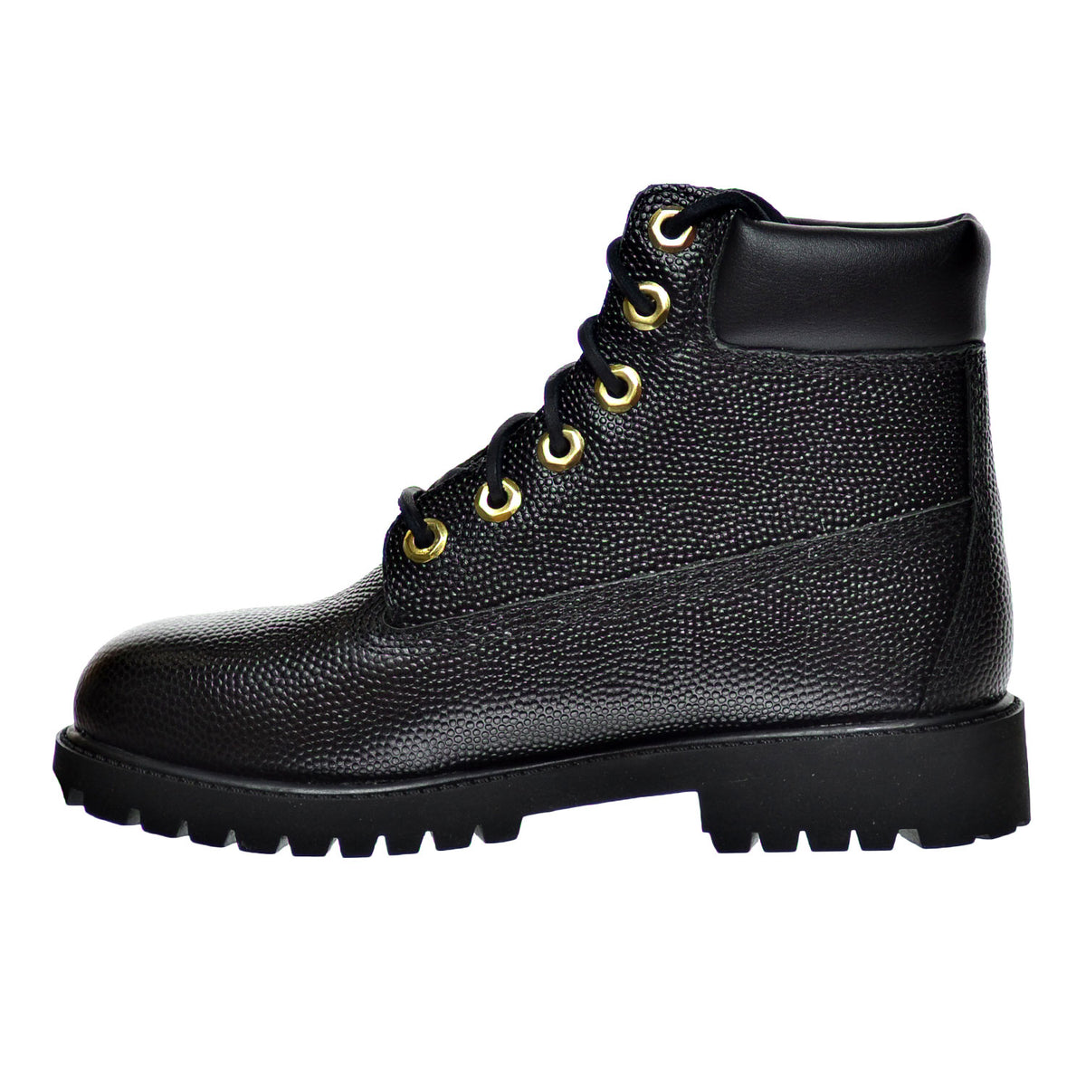 Timberland 6 Inch Prem Waterproof BigKid's Boots Football Leather Black Textured