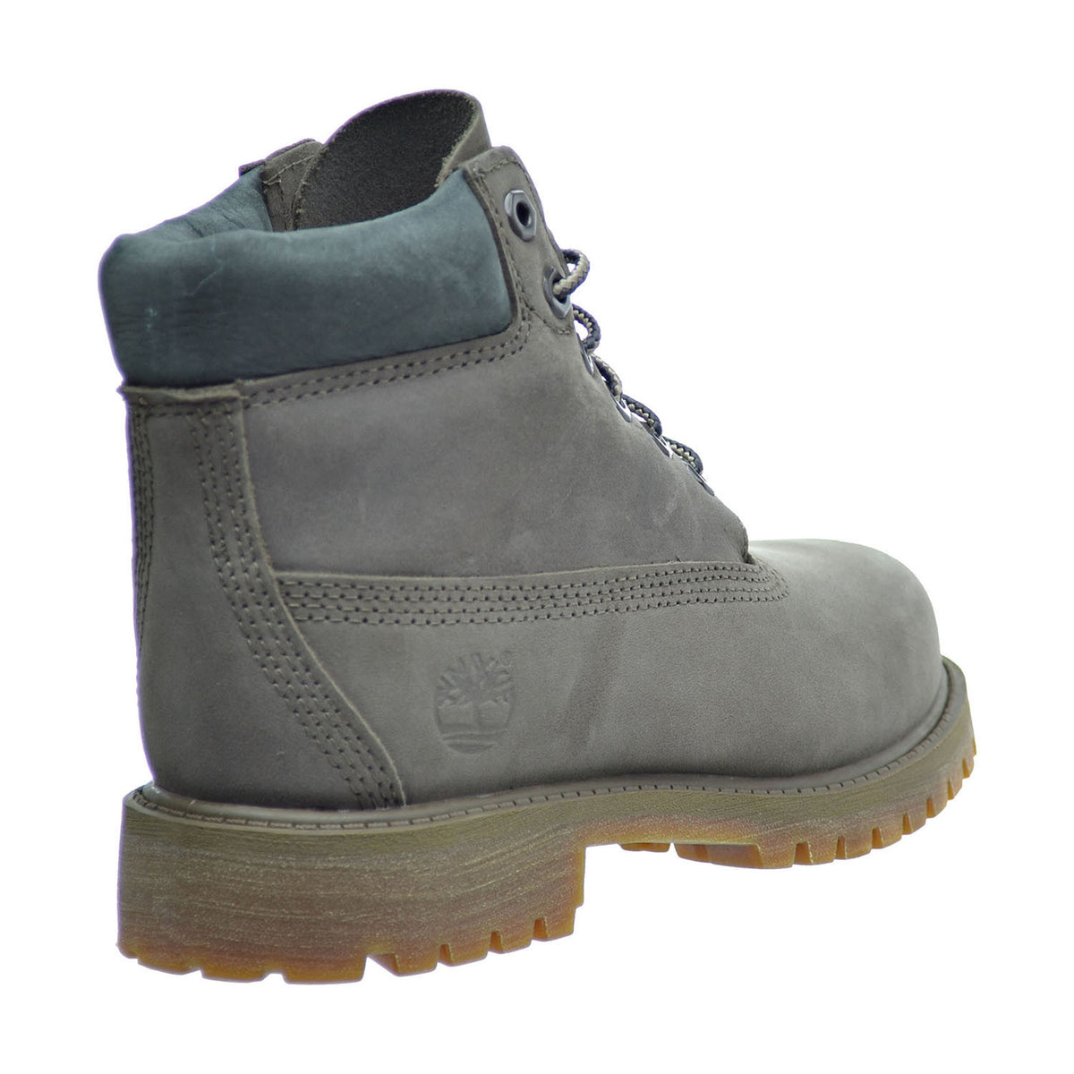 Timberland 6 Inch Premium Waterproof  Little Kid's Boots Dark Grey Nubuck/Brown