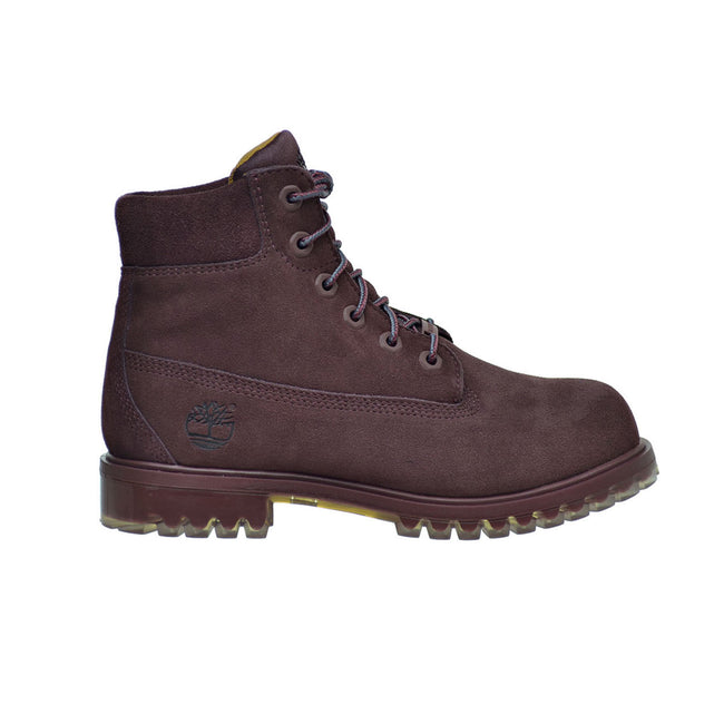 Timberland 6 Inch Big Kid's TPU Outsole Waterproof Suede Premium Boots  Dark Red