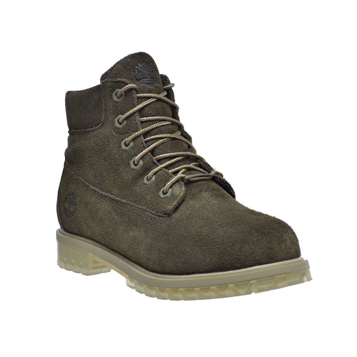 Timberland 6 Inch Big Kid's TPU Outsole Waterproof Suede Premium Boots Green