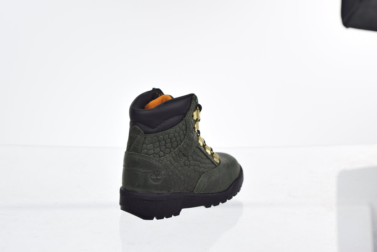 Timberland 6' Leather Field Boot Little Kid's Shoes Green