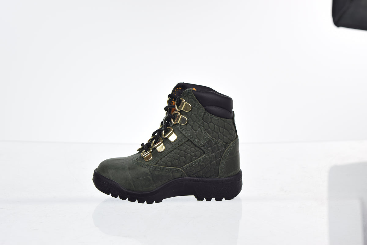 Timberland 6' Leather Field Boot Little Kid's Shoes Green