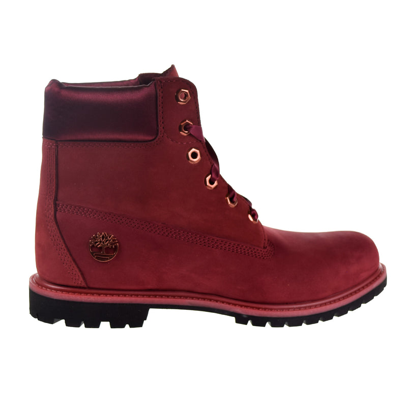 Timberland Womens 6 Inch Burgundy / Red Waterproof Double Sole Boots Style  A1H84