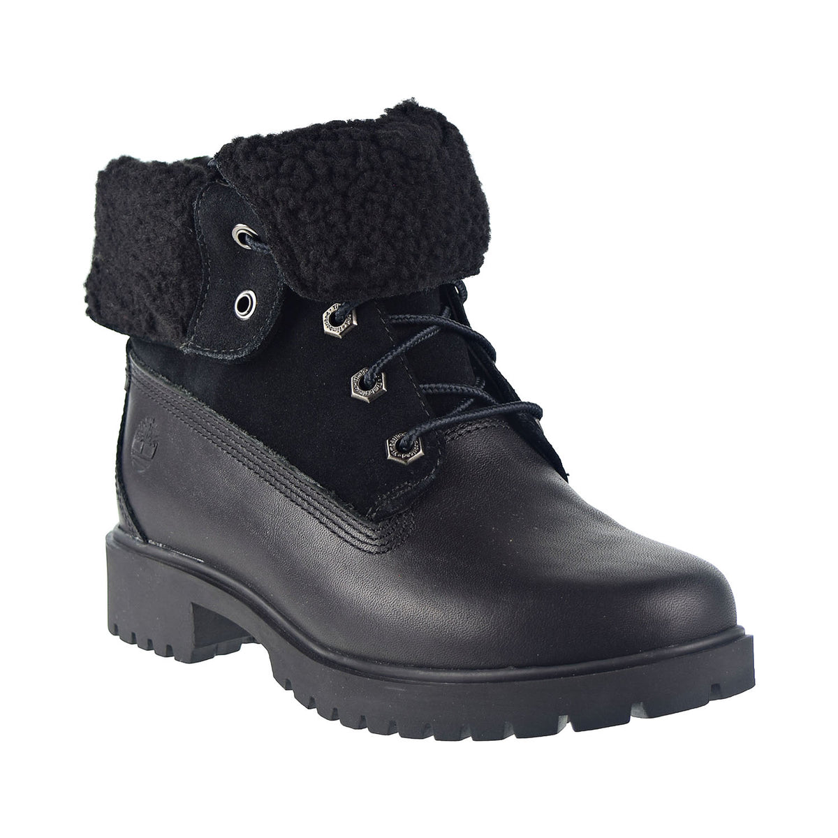 Timberland Jayne WP Fleece Fold Down Women's Boot Black Full Grain Leather
