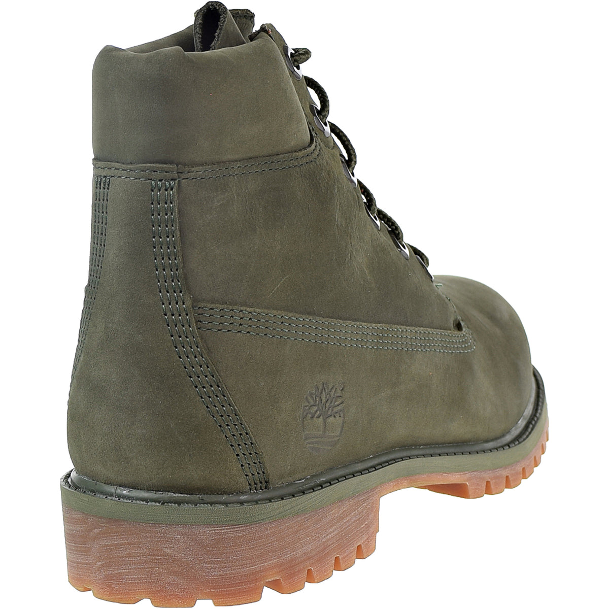 Timberland Premium 6 Inch Waterproof Boot Big Kids' Shoes Dark Green Nubuck