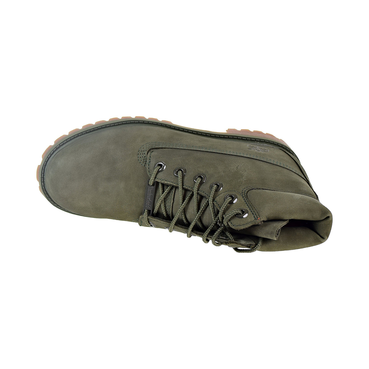 Timberland Premium 6 Inch Waterproof Boot Big Kids' Shoes Dark Green Nubuck
