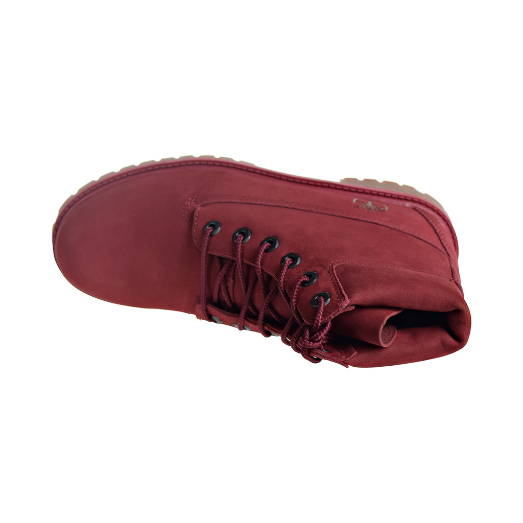 Timberland Premium 6" Waterproof Boot Big Kid's Shoes Burgundy