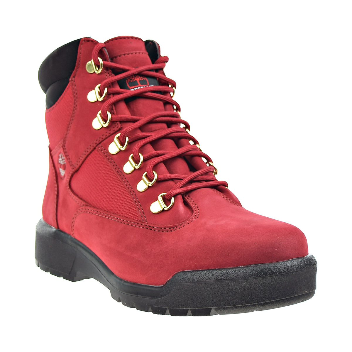 Timberland 6" Field Boot Waterproof Men's Shoes Red Nubuck-Black