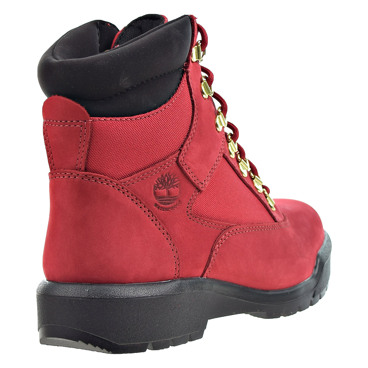 Timberland 6" Field Boot Waterproof Men's Shoes Red Nubuck-Black