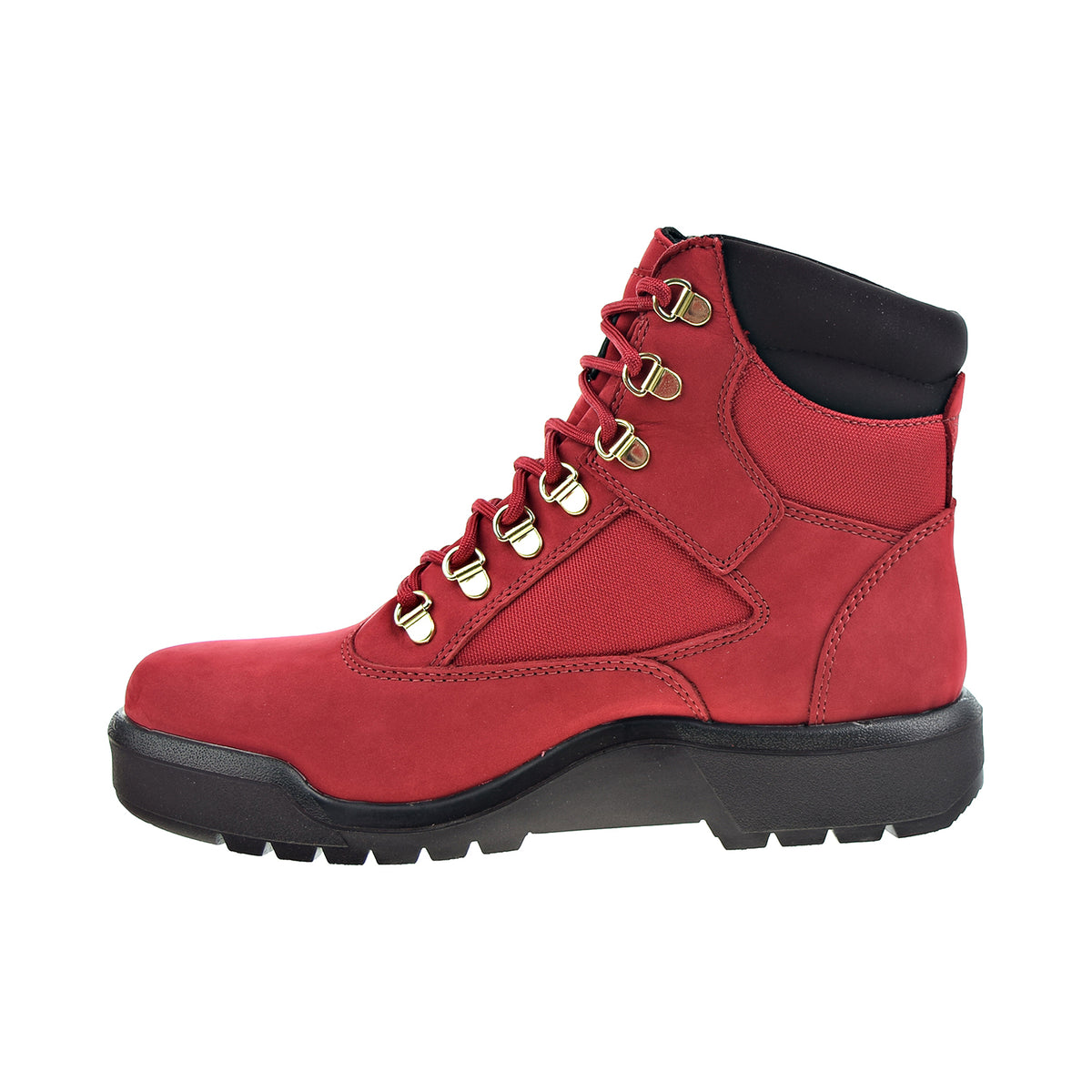 Timberland 6" Field Boot Waterproof Men's Shoes Red Nubuck-Black