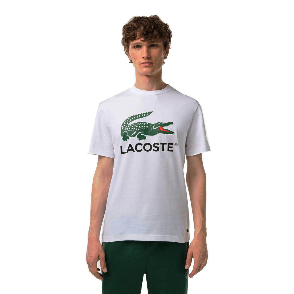 Lacoste Cotton Jersey Signature Print Men's T-shirt White