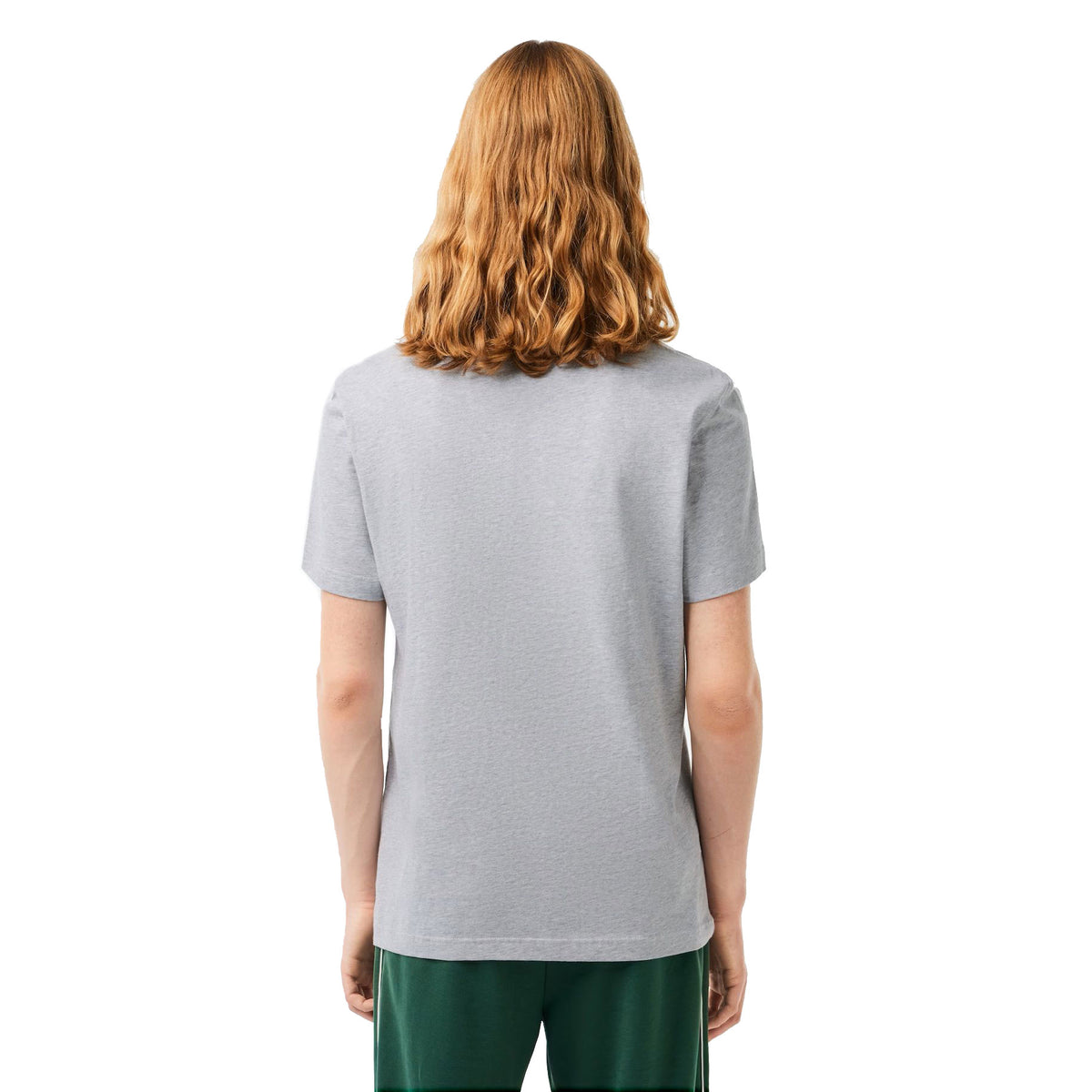 Lacoste Cotton Jersey Signature Print Men's T-shirt Grey Chine