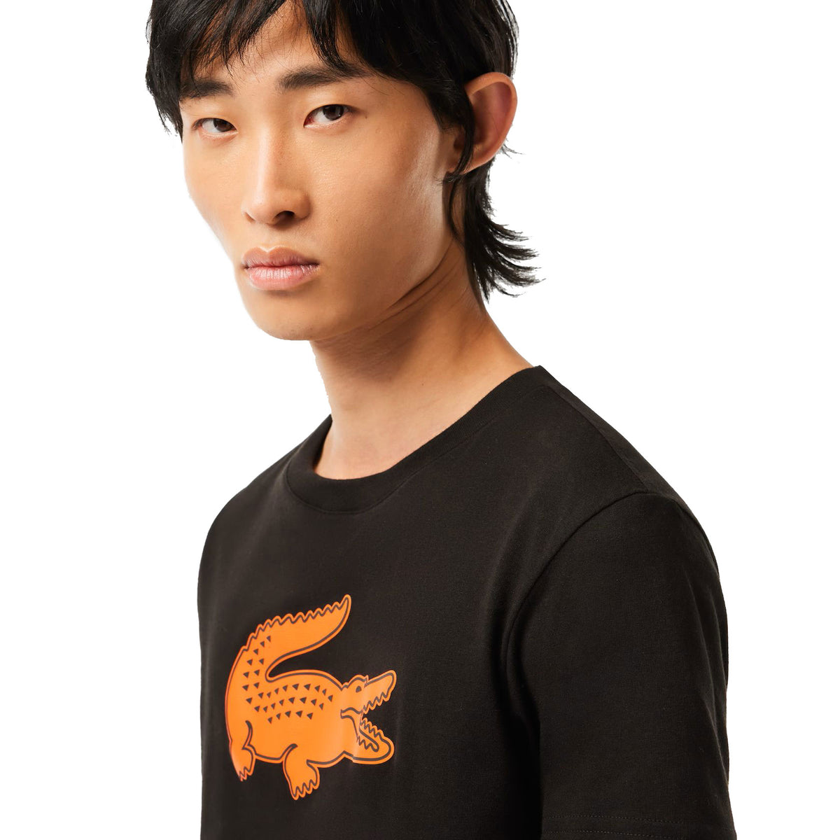 Lacoste 3D Print Croc Jersey Men's T-Shirt Black